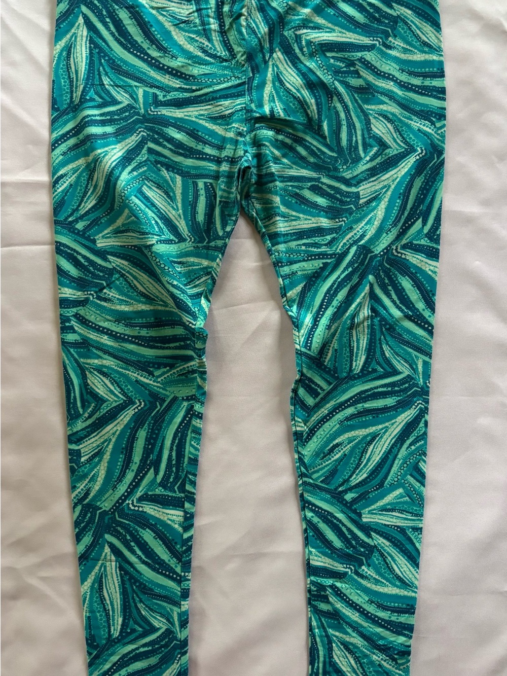 LuLaRoe Teal Mermaid Tail Pattern Leggings TC